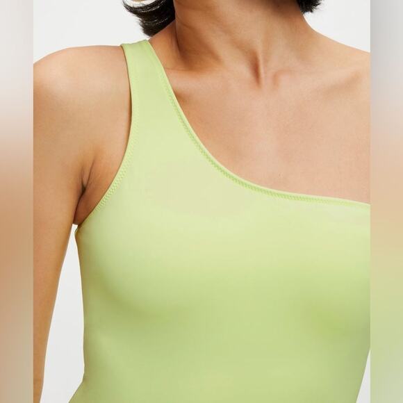 NWT Good American Good Compression Hot Shoulder One-Piece Black Size 7 (XXXXL) - Picture 9 of 10